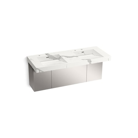 Kohler 60In Wall-Mount Basin Lavatory System In Et Bianco Cal 81030-BSS-KEB